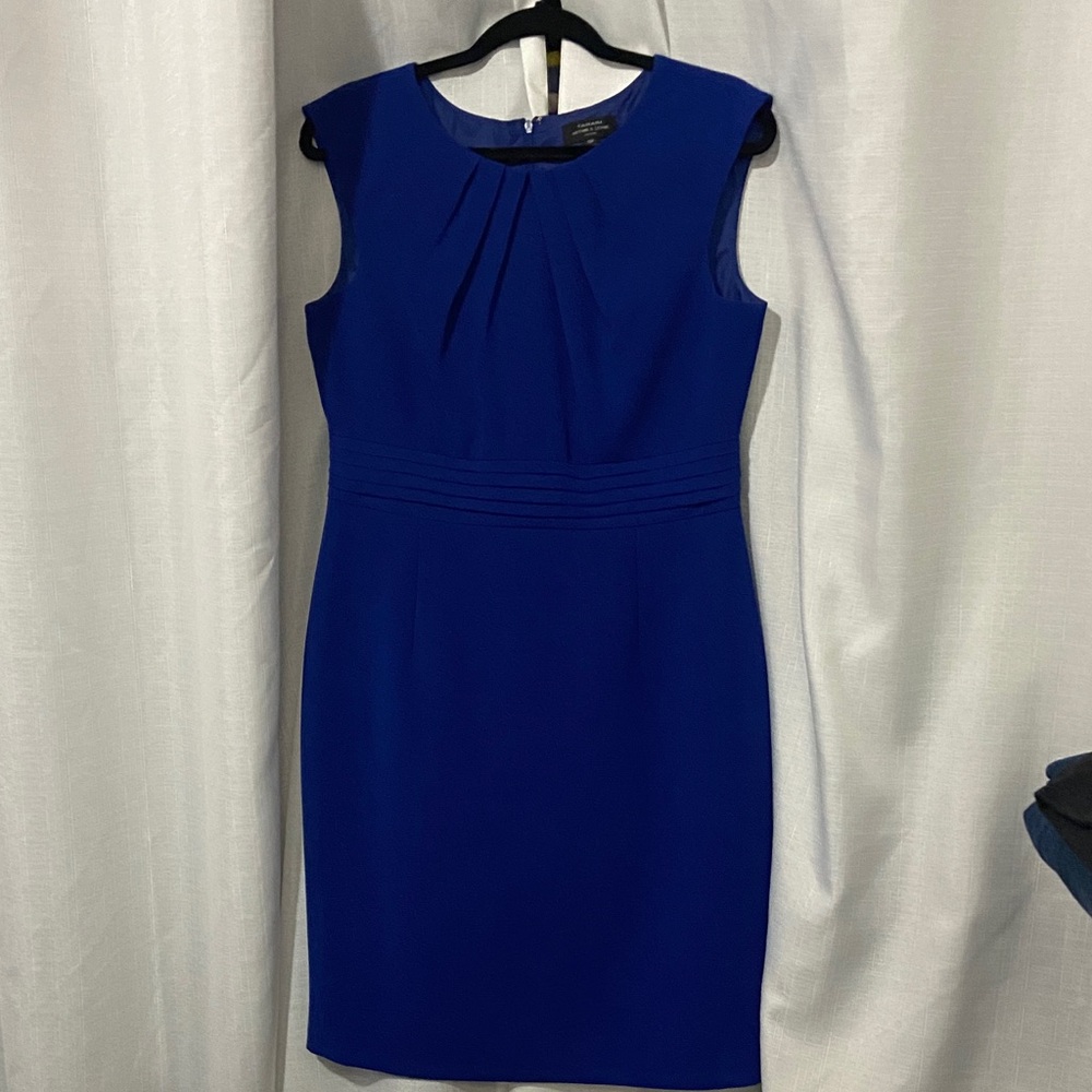 Tahari Elegant Blue Midi Dress